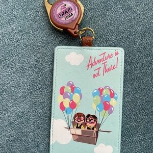 Disney pixar UP Adventure Themed Card Holder with Grape Soda Keychain
